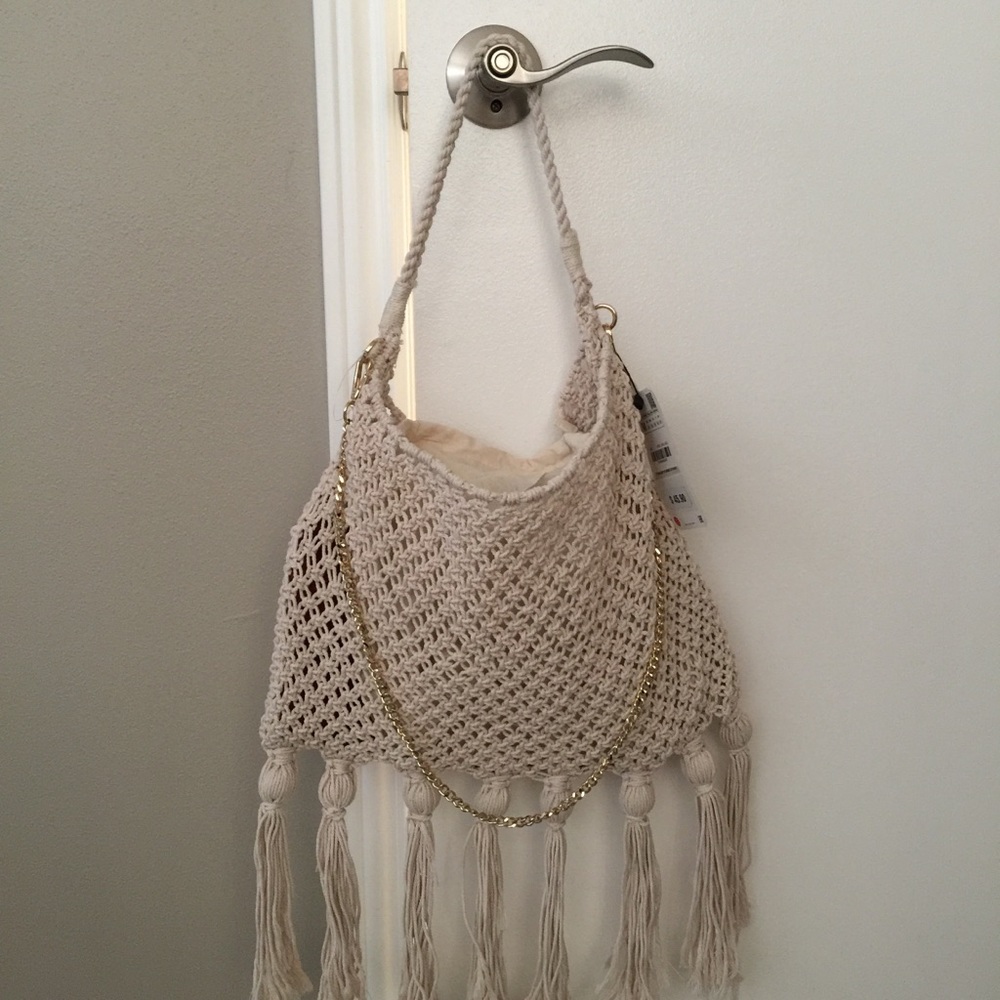 NWT Zara Ecru Hobo Shoulder Bag